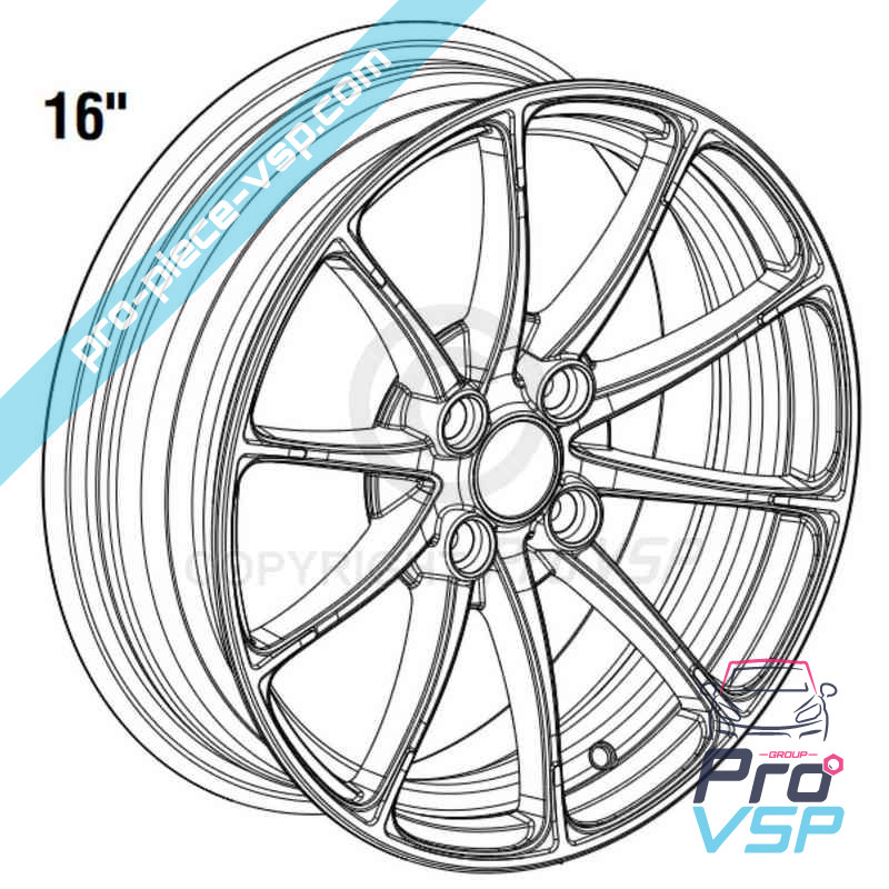 Jantă din aluminiu de 16 inch