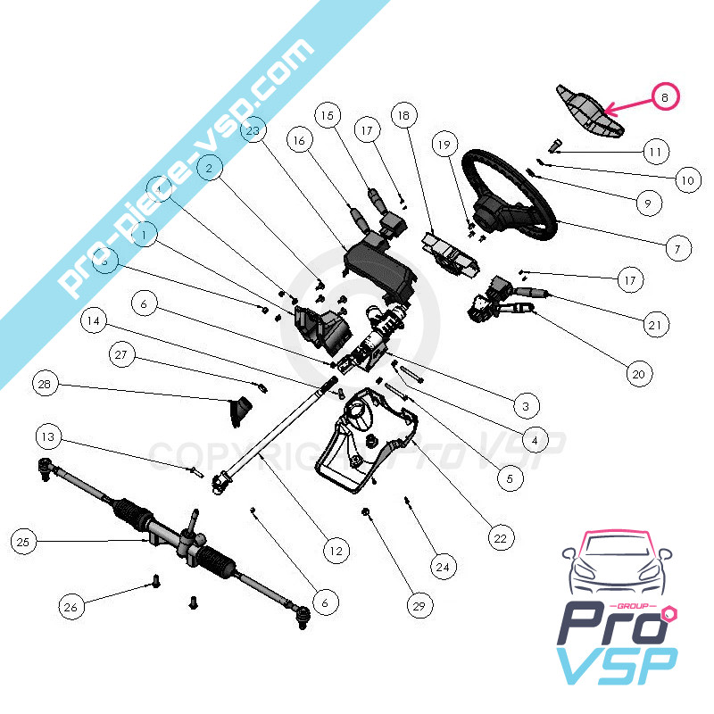 Steering wheel center