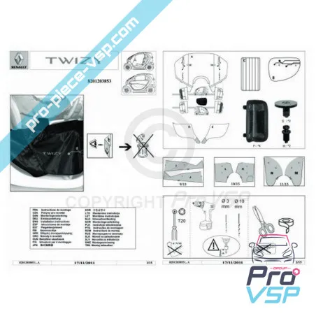 Heating cover origin for Renault Twizy