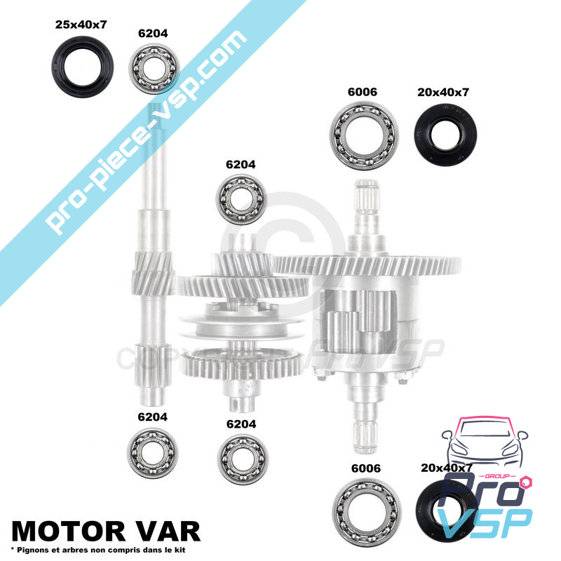 Kit de reparación de caja de motor var