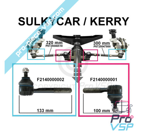 Rotule de direction droite pour ligier xpro casalini kerry