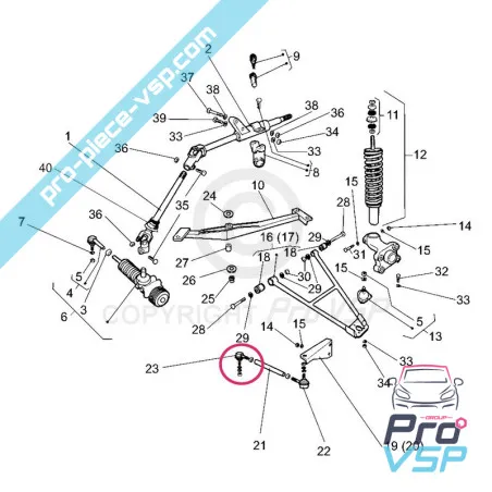 Dreptul de direcție cu bile de direcție pentru XPro Ligier casalini kerry