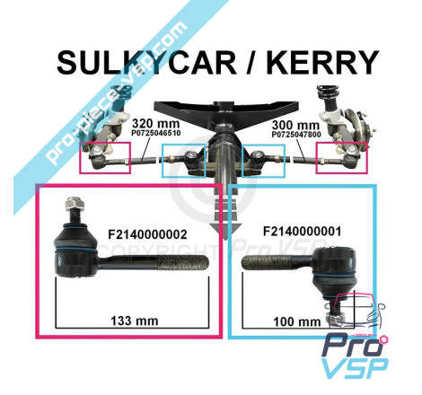 Rotule de direction gauche pour ligier xpro casalini kerry