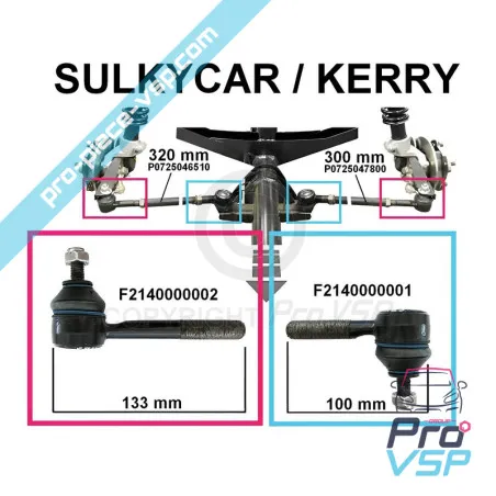 Rotule de direction gauche pour ligier xpro casalini kerry