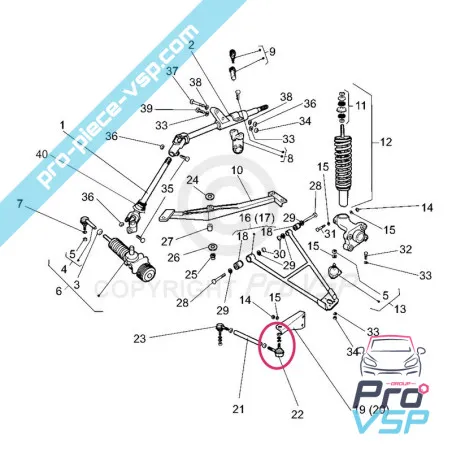Joint de bilă de direcție pentru XPro Ligier casalini kerry