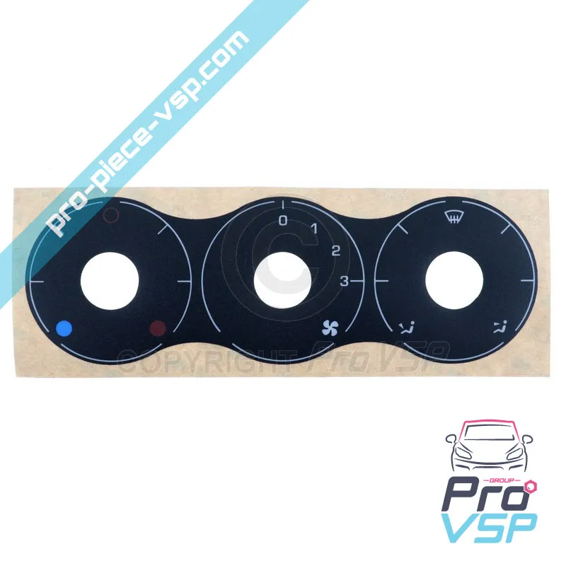 Adesivo de controle de aquecimento para Aixam