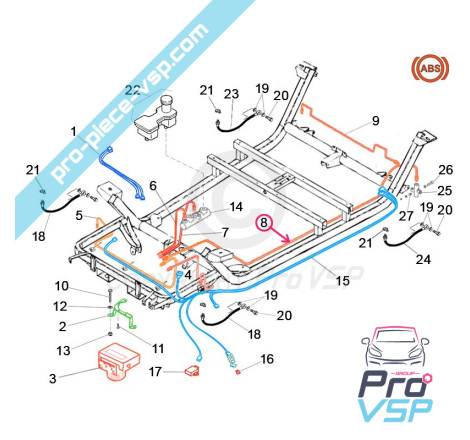 Central brake hose