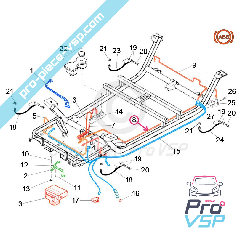 Central brake hose