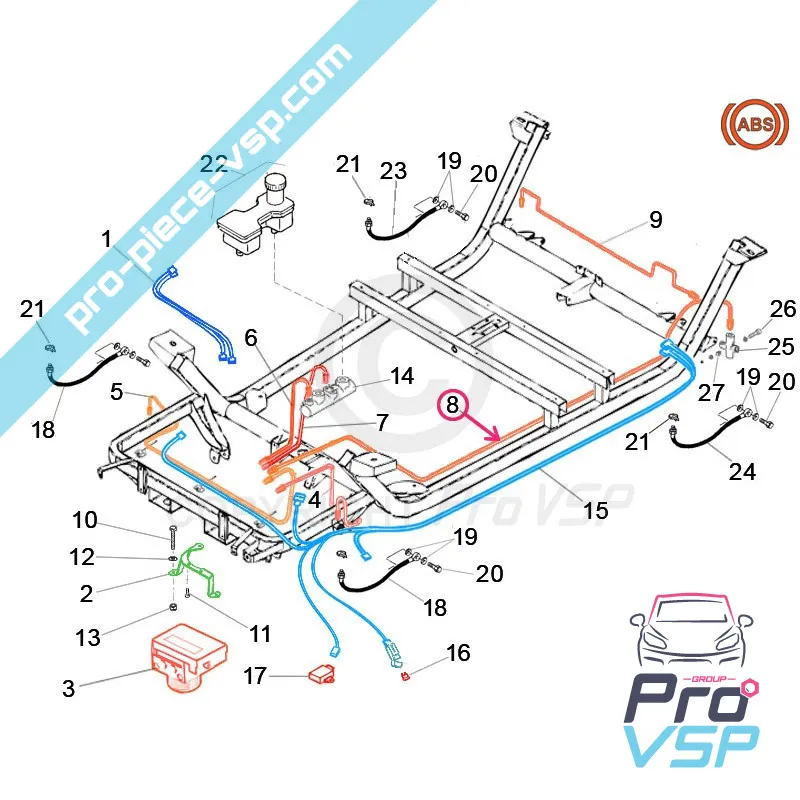 Central brake hose