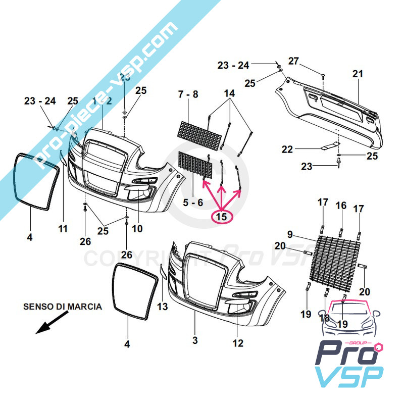 Fixing the lower grille grid