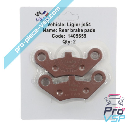 Plaquettes de frein arrière pour Ligier Pulse 3 Staby