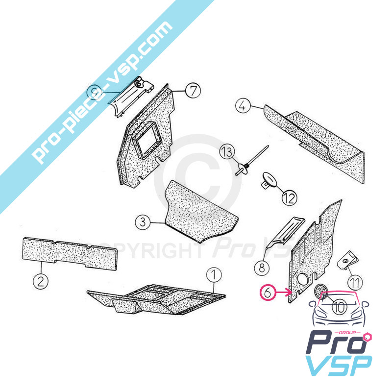 Insonorisation moteur avant gauche