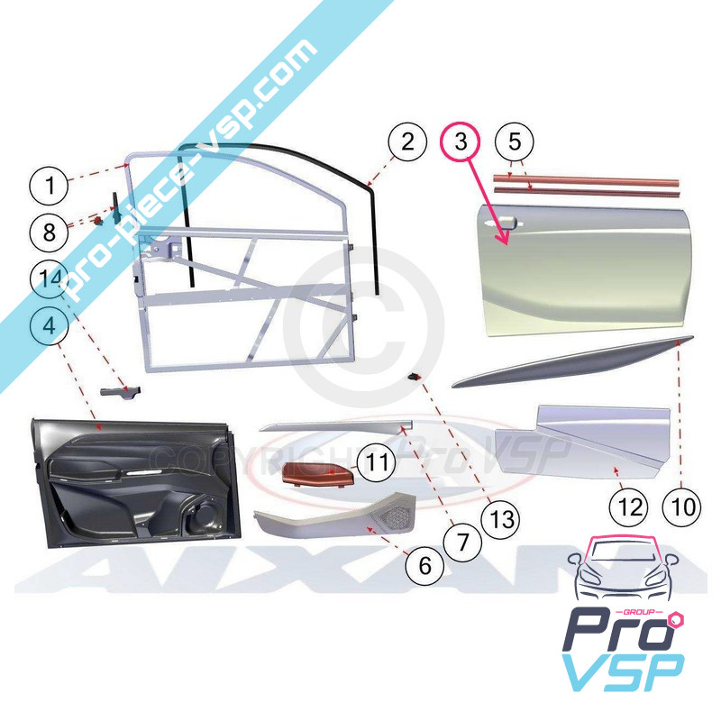 Right door outer panel
