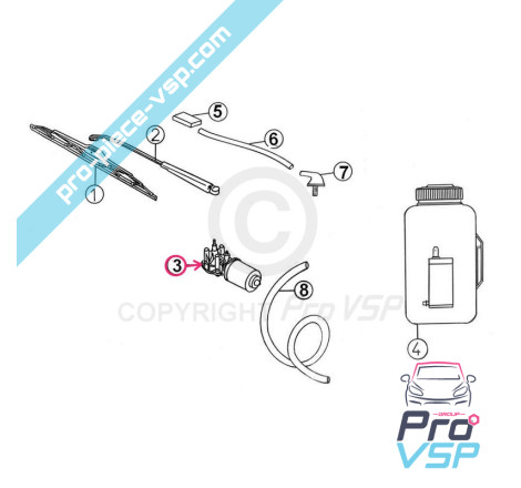 Front wiper motor