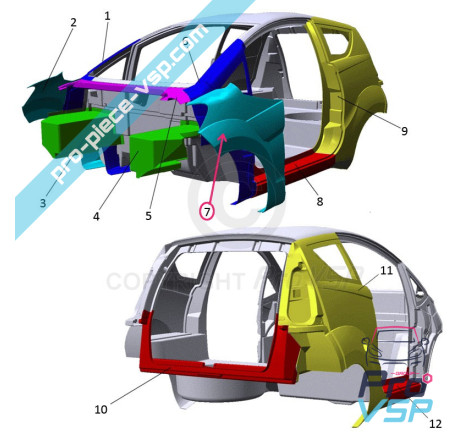 Left front wing origin