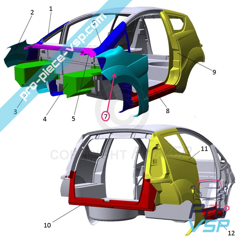 Left front wing origin