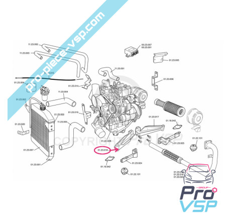 Front engine holder right