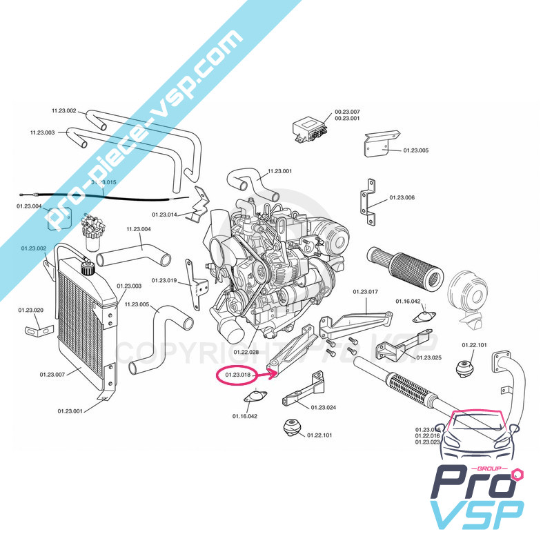 Front engine holder right