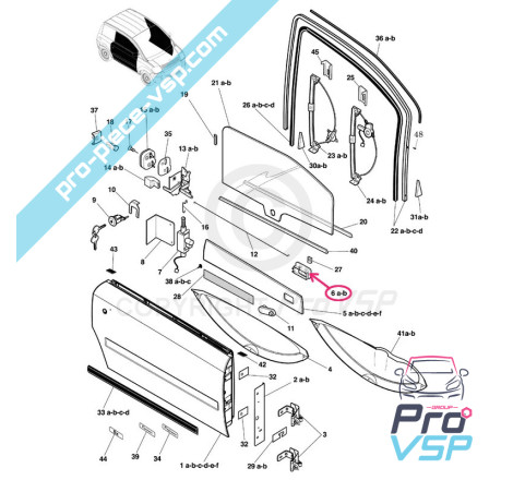 Right inner door handle