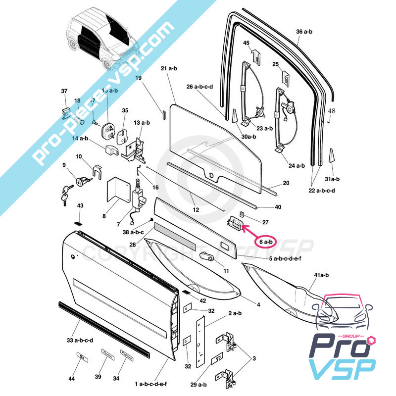 Right inner door handle