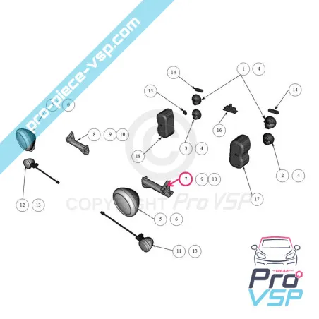 Soporte de faro izquierdo