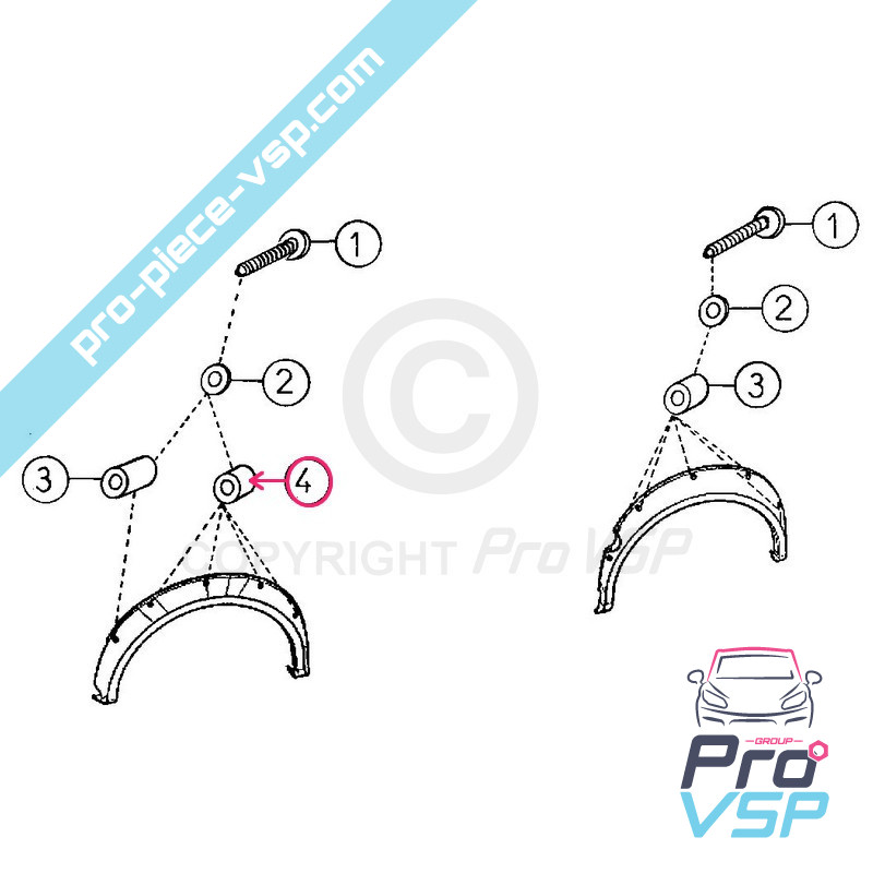 Wing extension mounting spacer