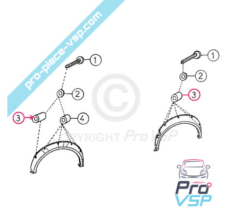 Wing extension mounting spacer