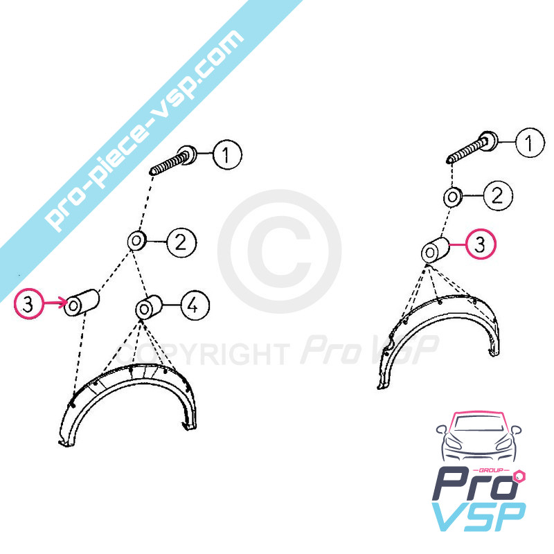 Wing extension mounting spacer