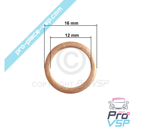 Engine block cap gasket / 12x16x1.5 mm
