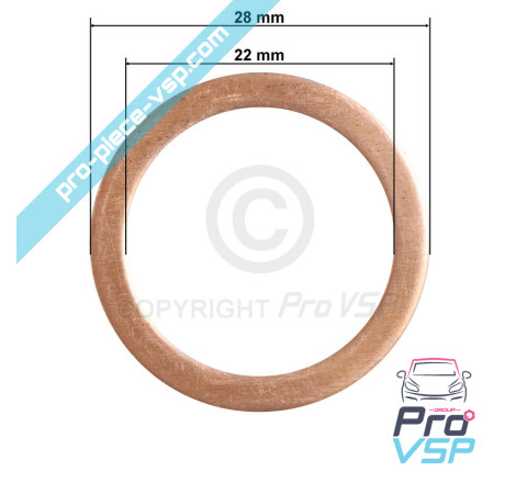 Drain plug gasket / 22x28x1.5 mm