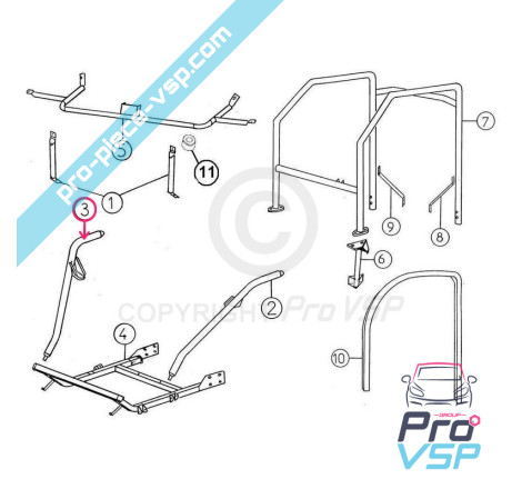 Right suspension strut