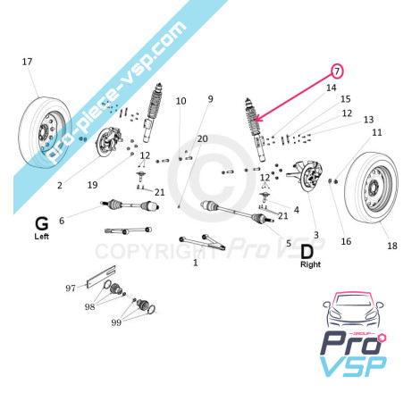 Front shock absorber