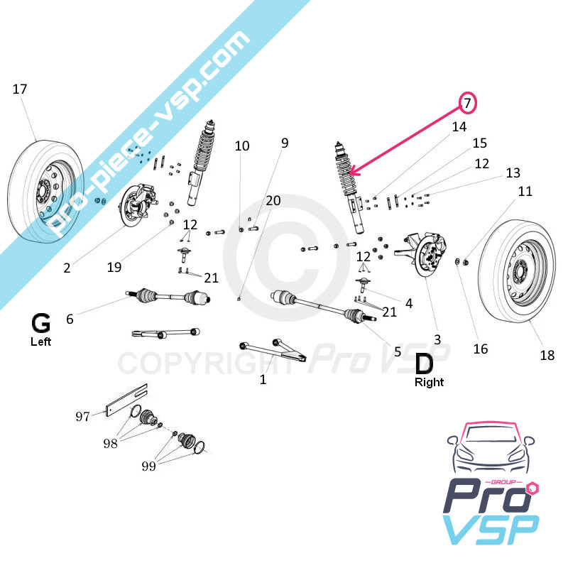 Front shock absorber