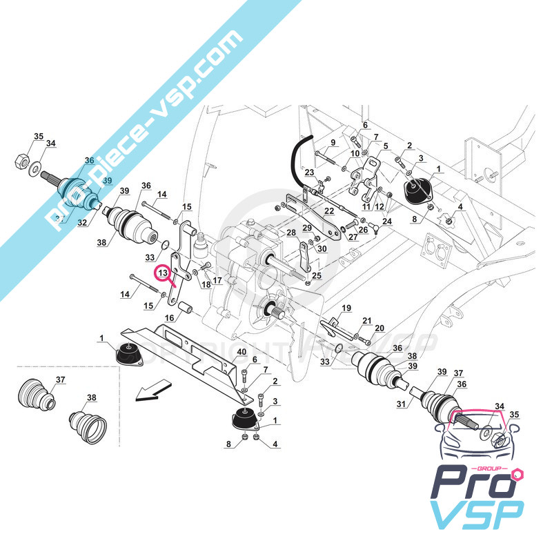 Engine link support / box