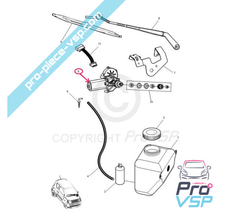 Front wiper motor