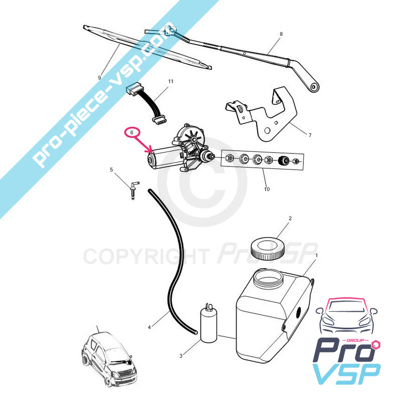 Front wiper motor