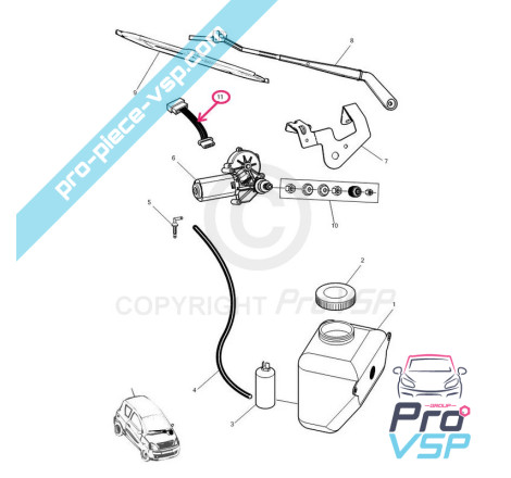 Front wiper motor adapter