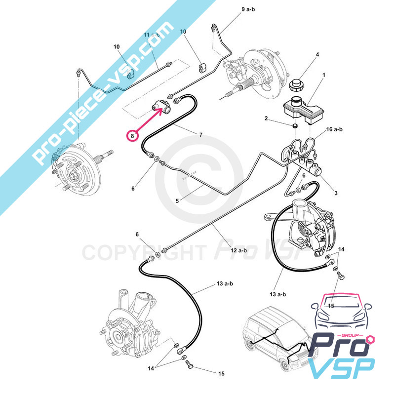Rear brake tee