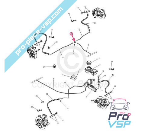 Rear brake tee
