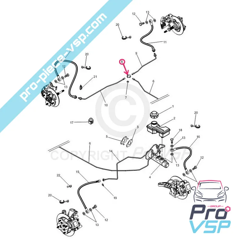 Rear brake tee