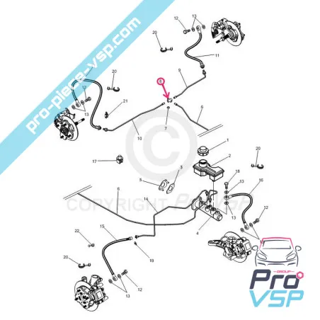 Rear brake tee