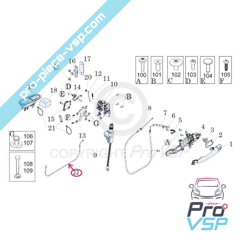 Door opening control cable