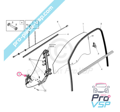 Right electric glass lift