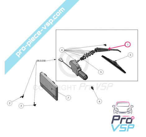 Rear wiper arm