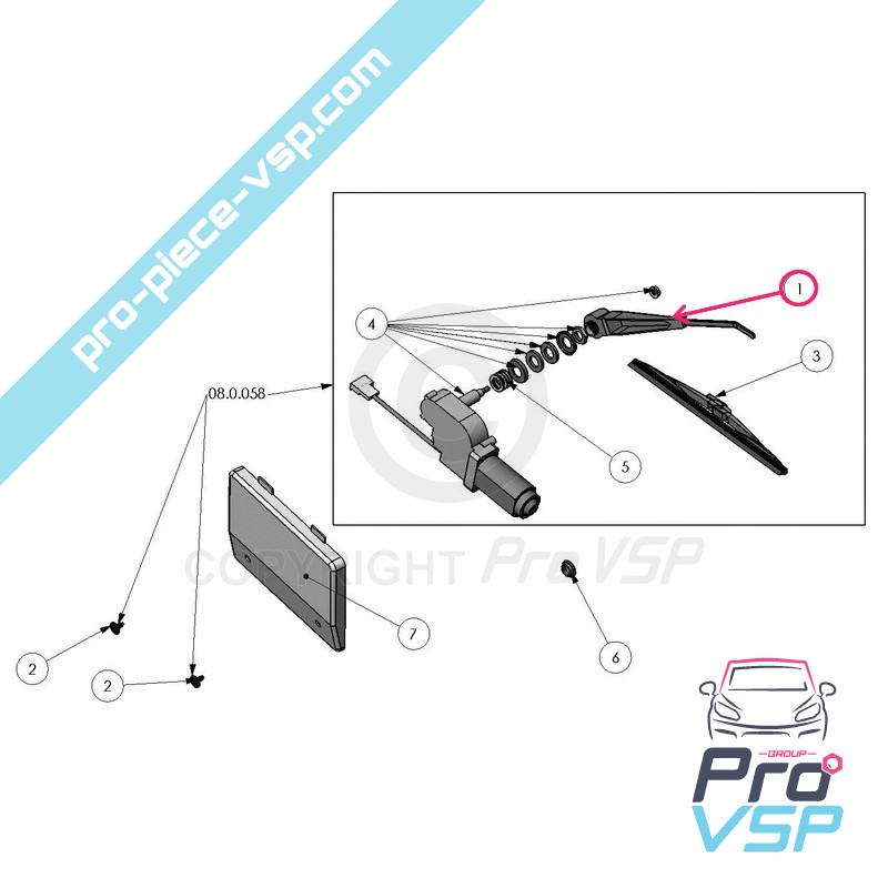 Rear wiper arm