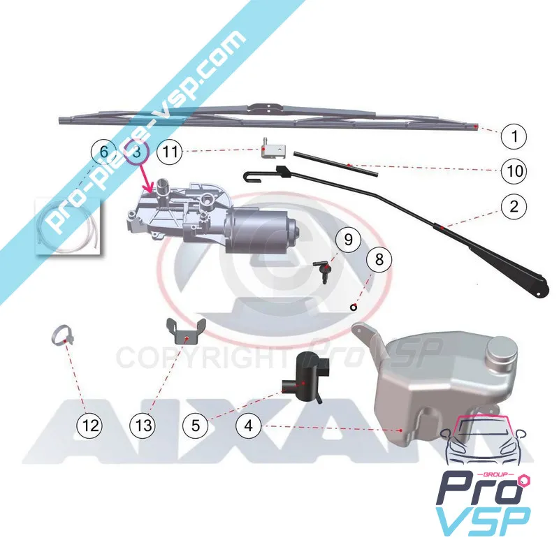 Front wiper motor Front wiper motor