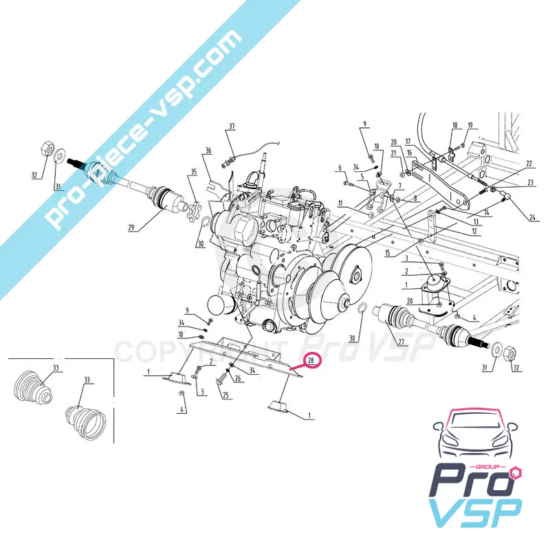 Front engine support