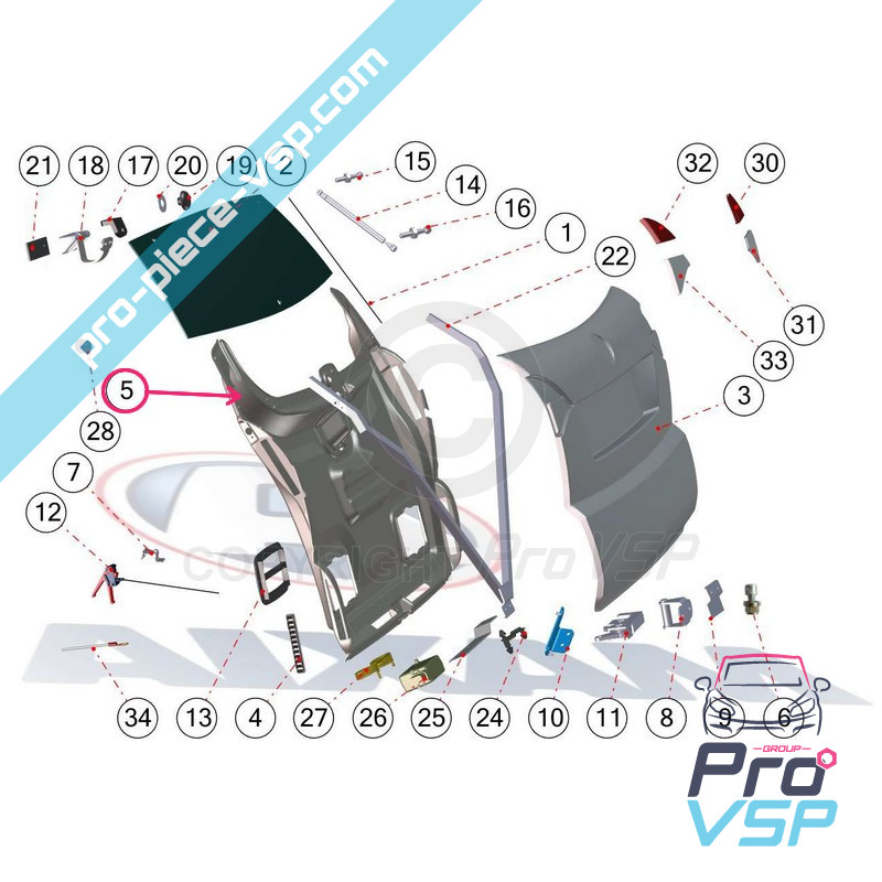 Pannello di hatchback