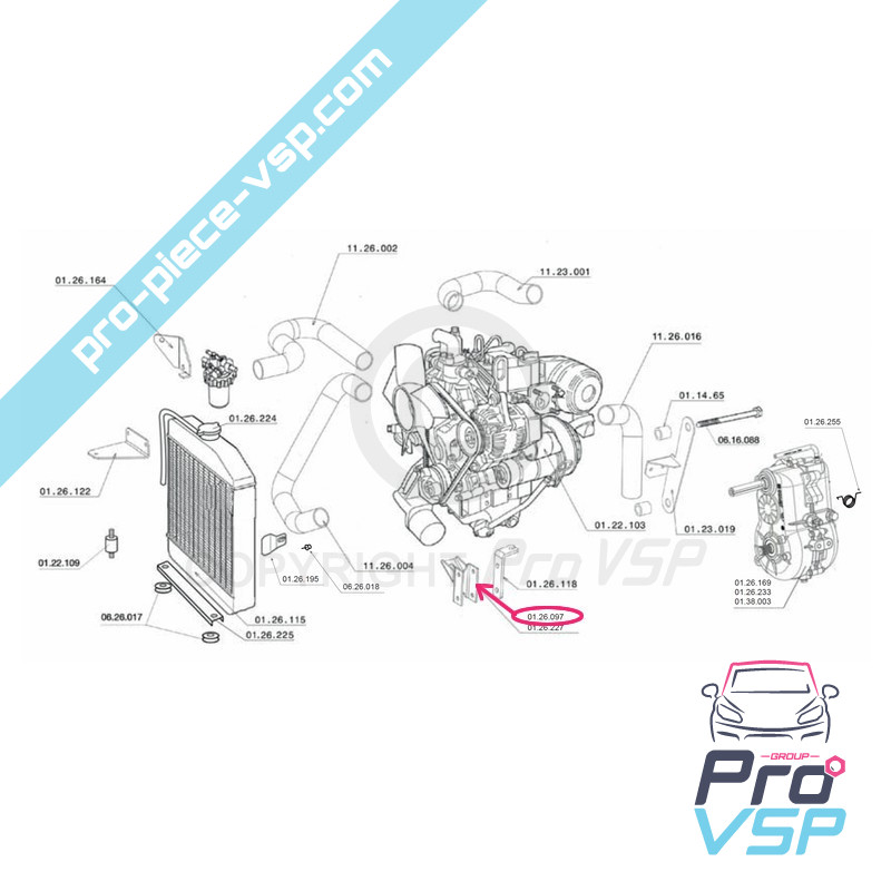 Rear motor support