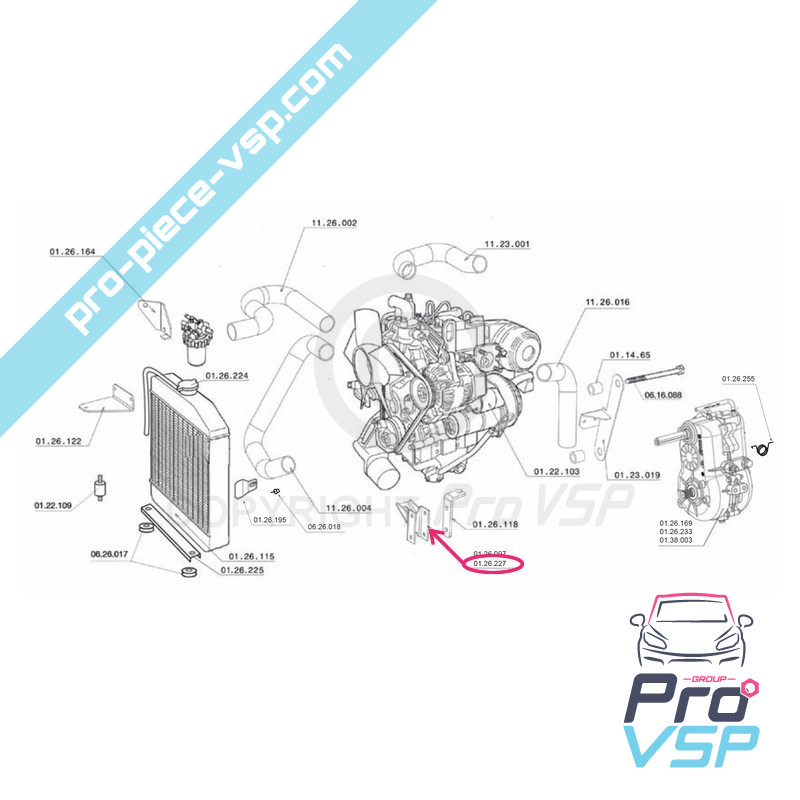 Rear motor support